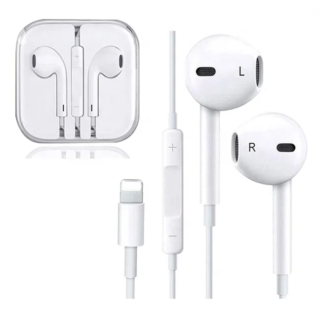 

Factory 8 Pin Lighting In Ear Wire Headphones Earphone Noise Canceling Wired Headphone for iPhone 7/7 Plus/8/8 Plus/X/XS Max, White