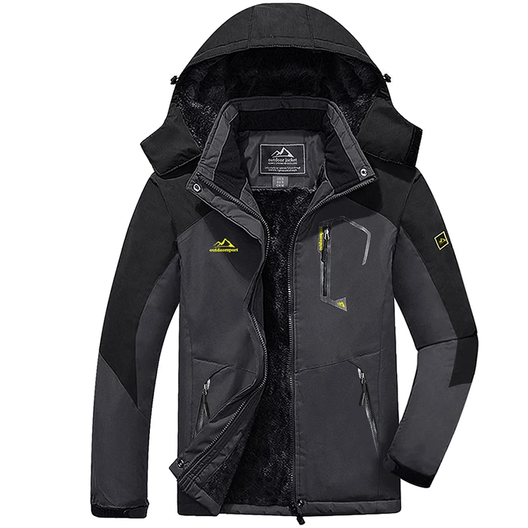 

New Fashion OEM Winter Jacket Men Hooded Coat Thermal Water Resistant Faux Fur Removable Long Sleeve Outdoor, Bright blue, gray, black, red, army green,coffee,khaki,denim blue