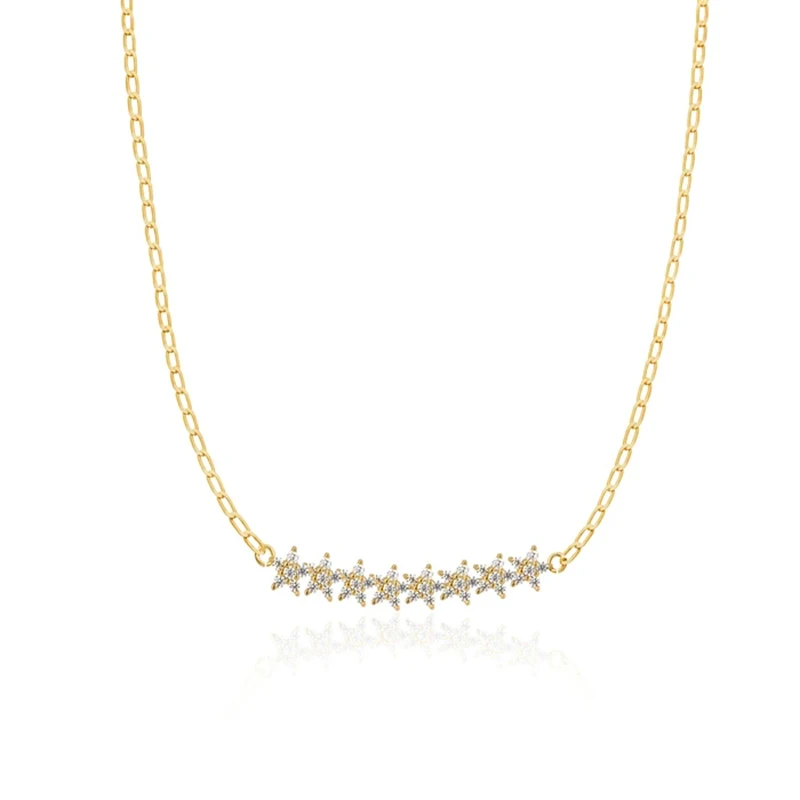 

s925 sterling silver 2021 new ins style single row star diamond necklace for ladies