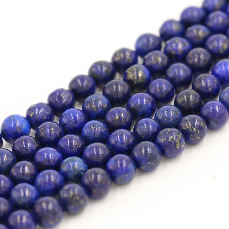 8mm Blue Loose Gemstone Round Lapis Lazuli Stone Beads for Jewelry Bracelet Necklace Making