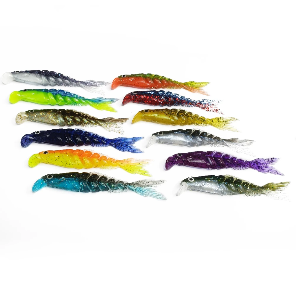 

Newbility 8cm 3g 10.5cm 6g 12cm 10g 14.5cm 18.5g Fork Tail Environmental Soft Plastic Lures Fishing Swimbait, 12 colors