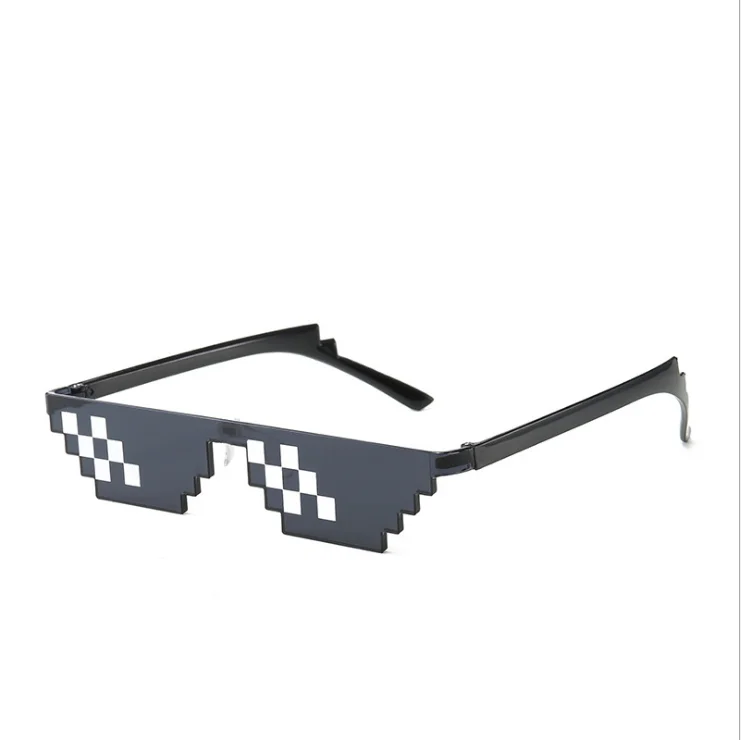 Wholesale Promotional Cheap unique Thug Life Funny Mosaic Party Pixel Sun Glasses Sunglasses