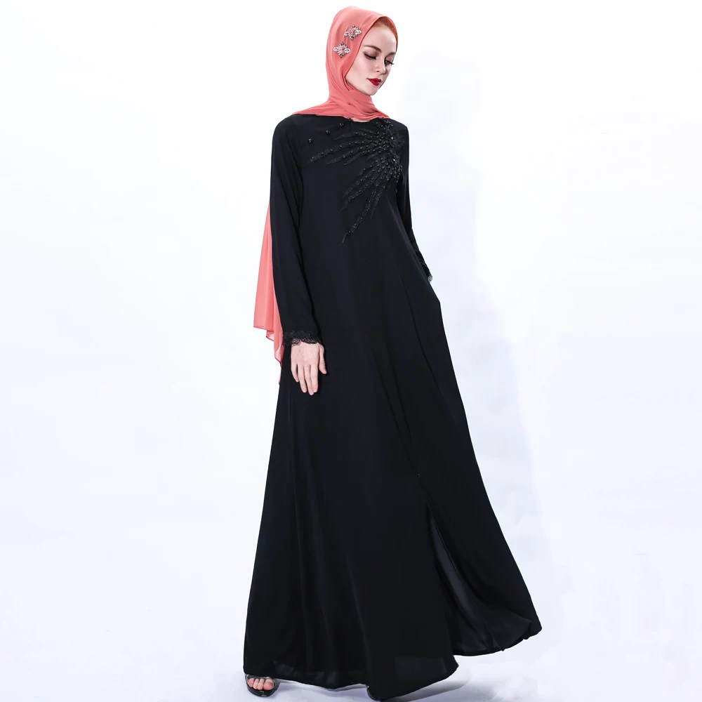 

Promotion Modest Khimar Hijab Abaya Kimono New Design Embroidery Islam Dubai Muslim Dress