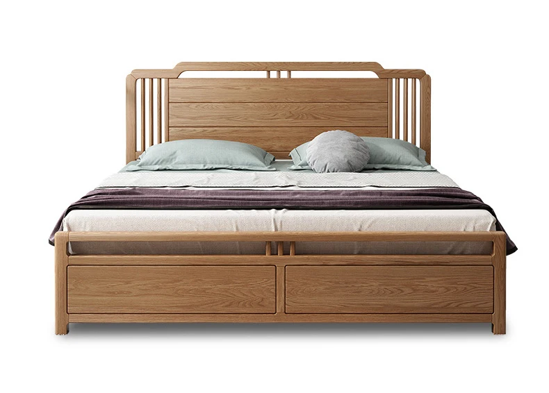product-Boomdeer Latest Solid Wood Design Popular New Design Modern Double Queen King Size Ash Solid