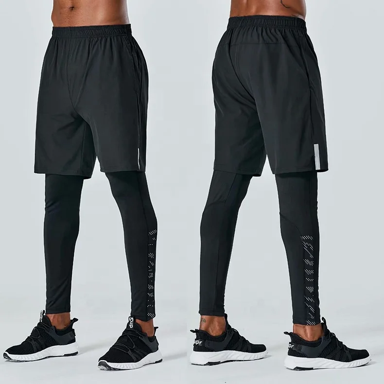 

Reflective Quick Dry Polyester spandex 2 in 1 mens running leggings Sports Training Fitness Gym Yoga Workout leggings for men