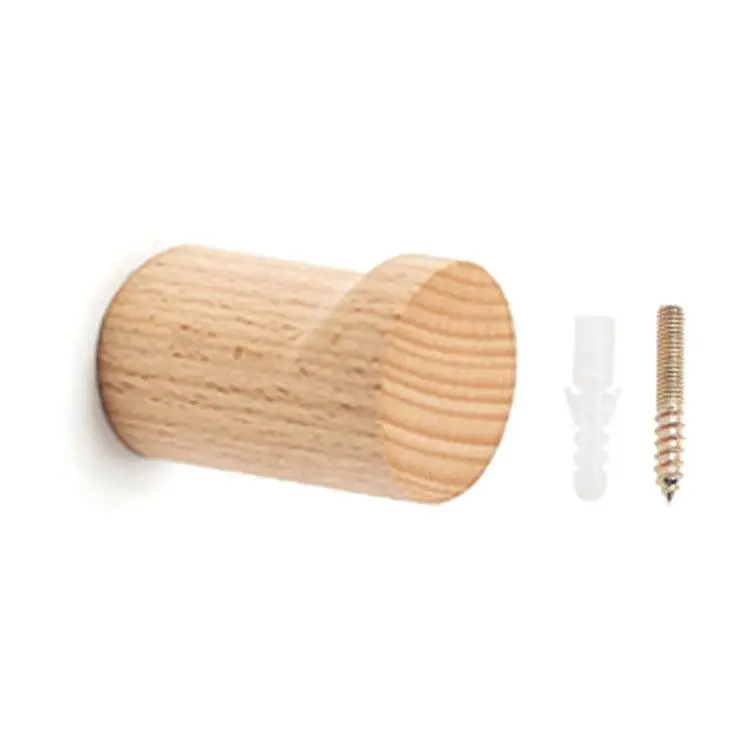 

Natural Eco-Friendly Multifunction Bedroom Beech and walnut Wood Wall Hook, Wood color