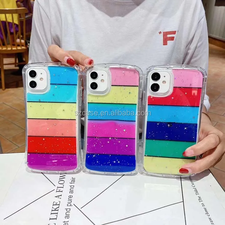 

Custom Graffiti Colours Rainbow Transparent Acrylic Glue Printing Cell Mobile Phone Back Cover Case For Iphone Xs Max (6.5)