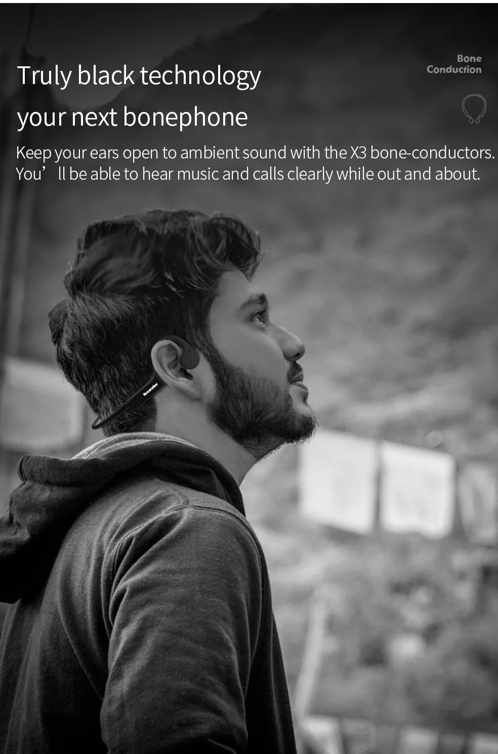 X3 bone conduction headset 2020 new arrival private label portable headphone for Webcaster anchor web celebrity - ANKUX.COM