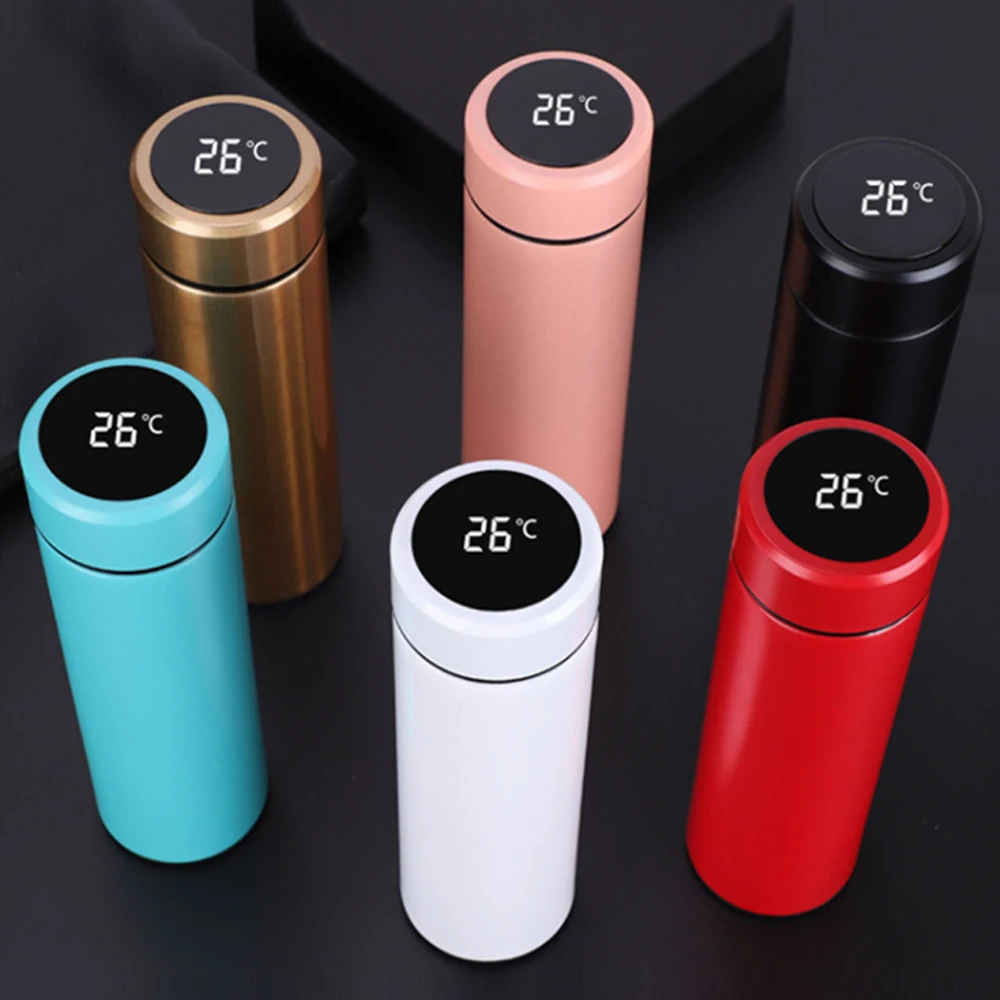 

500ml Stainless Steel Vacuum Insulated Smart Water Bottle Personalized Thermos, Customized color acceptable