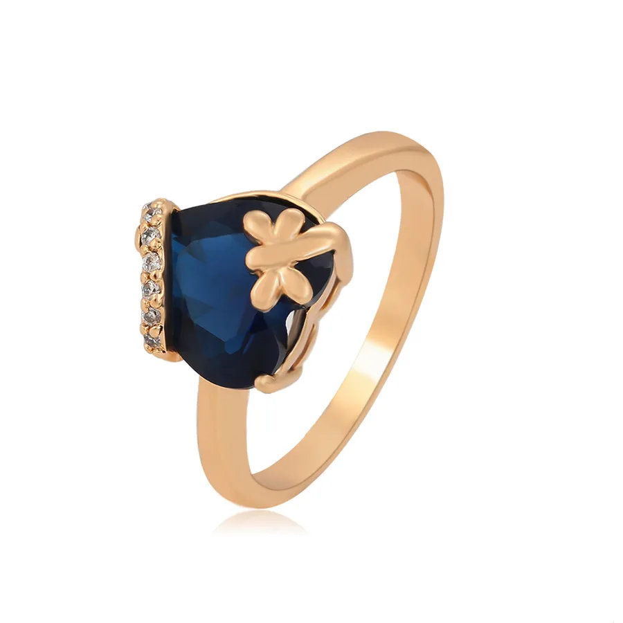 

A00713501 xuping jewelry Charming fashion elegant romantic heart-shaped blue diamond 18K gold-plated ring, 18k gold color