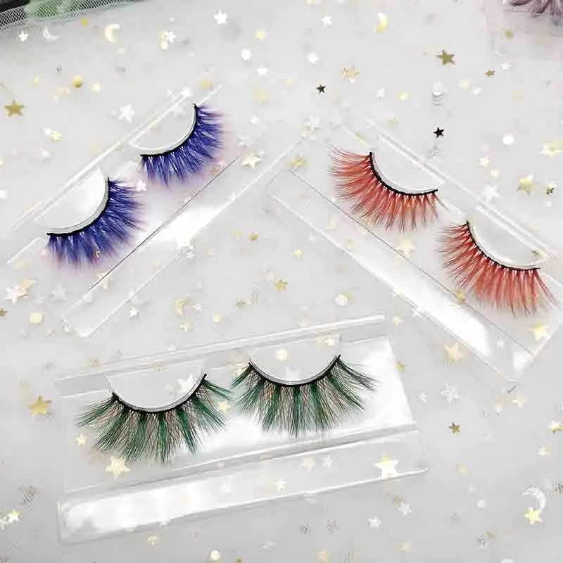 

Colored eyelash 25mm wispy 3d mink eyelashes wholesale vendor