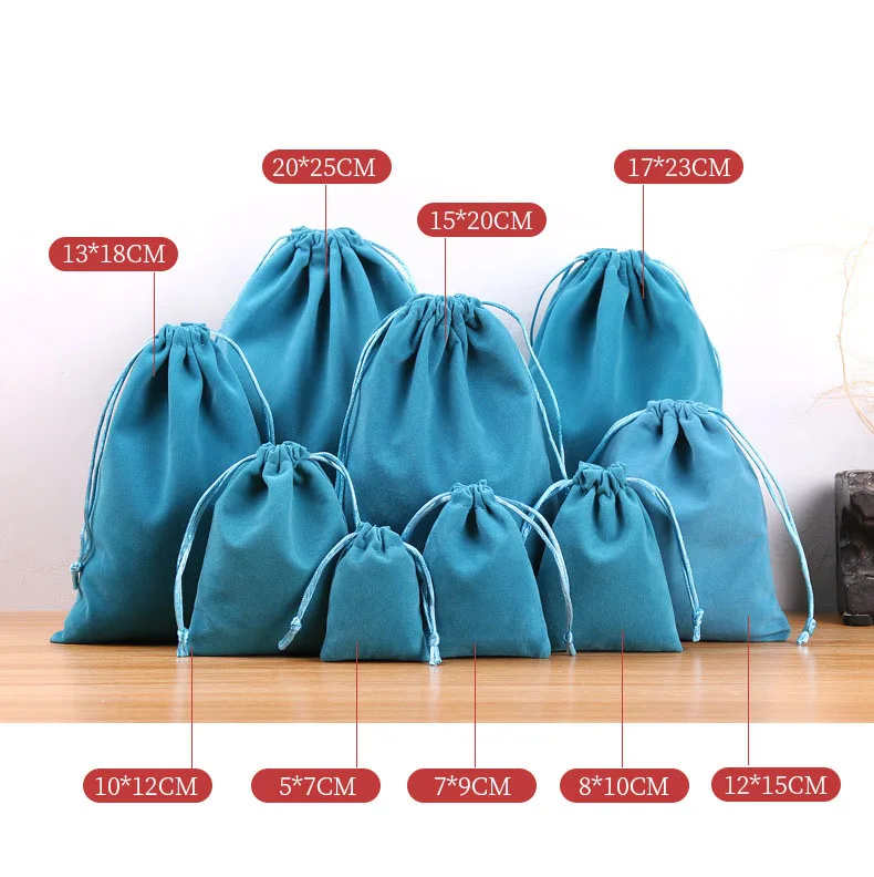

2022 New Custom Black Drawstring Velvet Pouch Bag for Jewelry Packaging Pouch