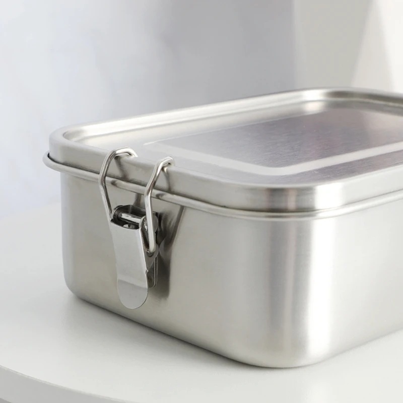 

Stainless Steel Bento Lunch Box LARGE 3 Sections Holds Sandwich and Two Sides Durable Perfect LunchBox for Adults Office