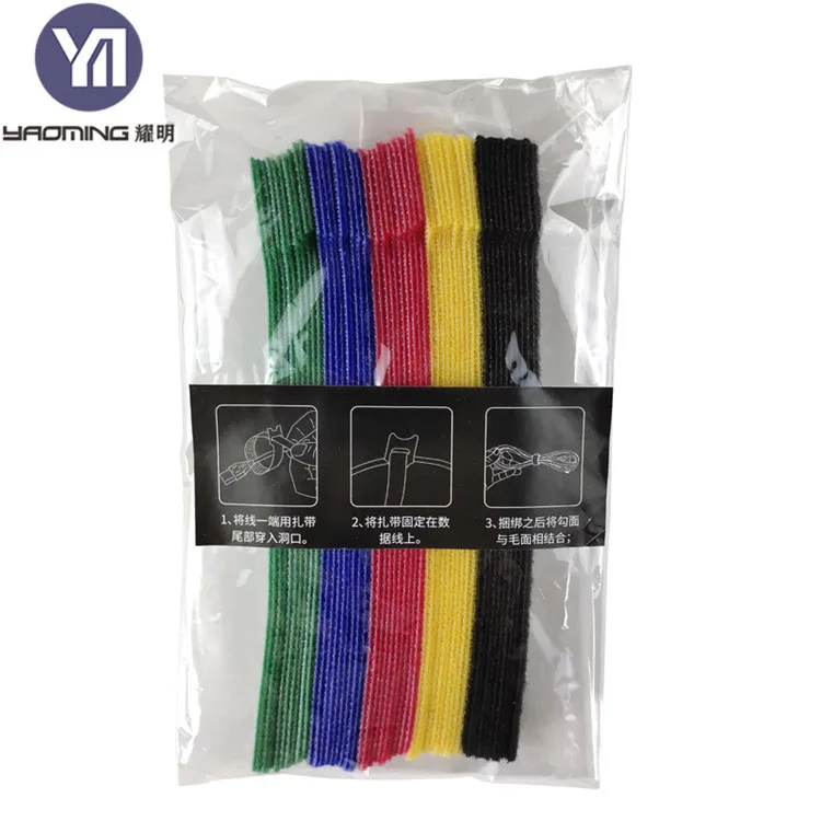 

Customized 12mm*150mm Soft Adjustable Stretch Back to Back Hook and Loop Tape Cable Tie