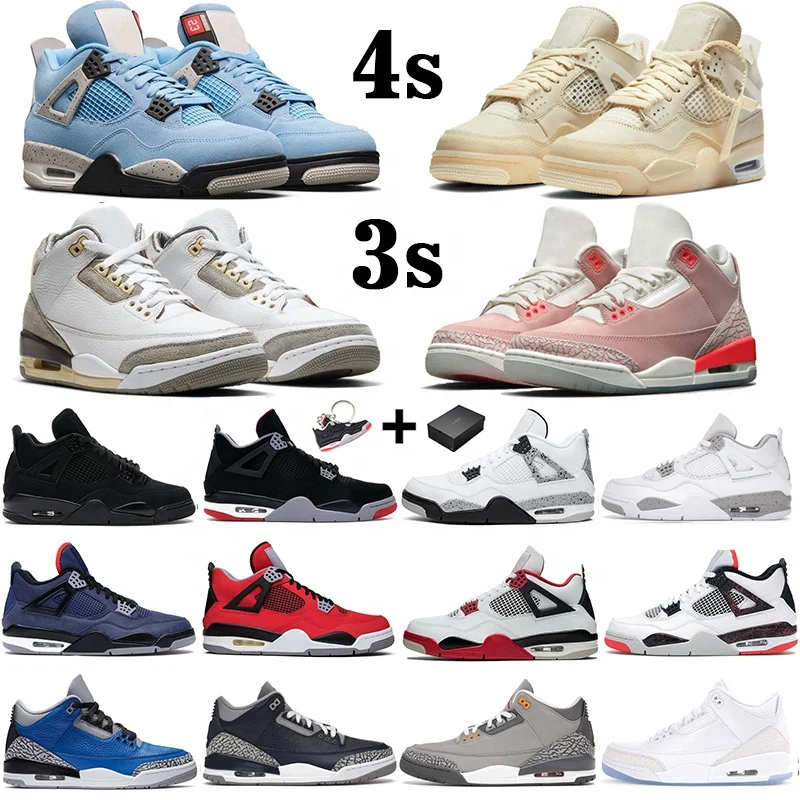 

Basketball Shoes 4s 3 jumpmen 4 Retro high OG University Blue Sail A Ma Maniere Rust Pink women men's fashion sneakers 3 retro 4