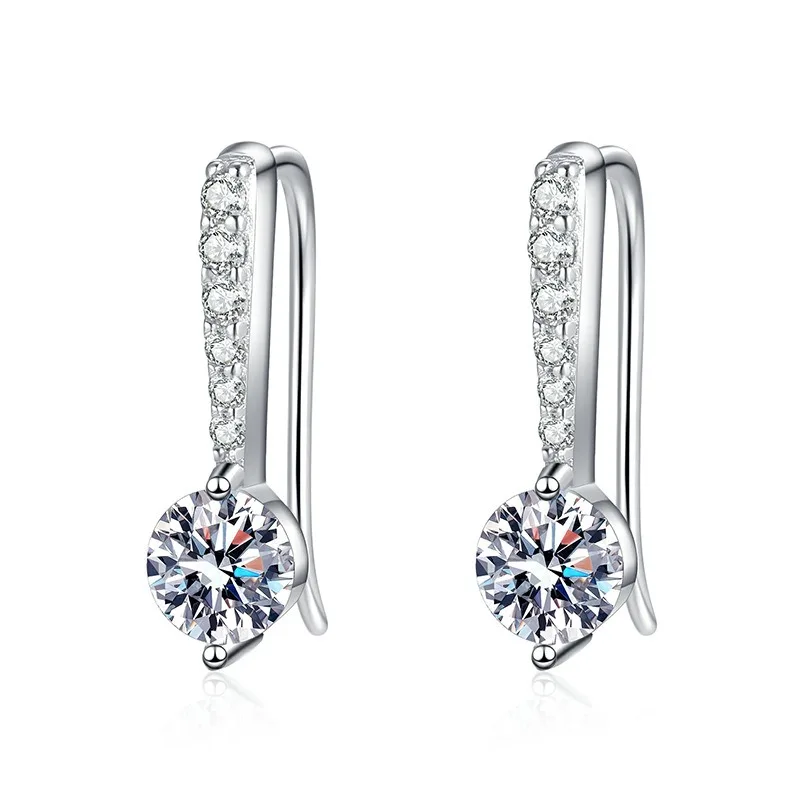 Trendy 0.5CT Moissanite Hook Earring 925 Sterling Silver  Gra Certified Moissanite Jewelry Luxury Earring for Women