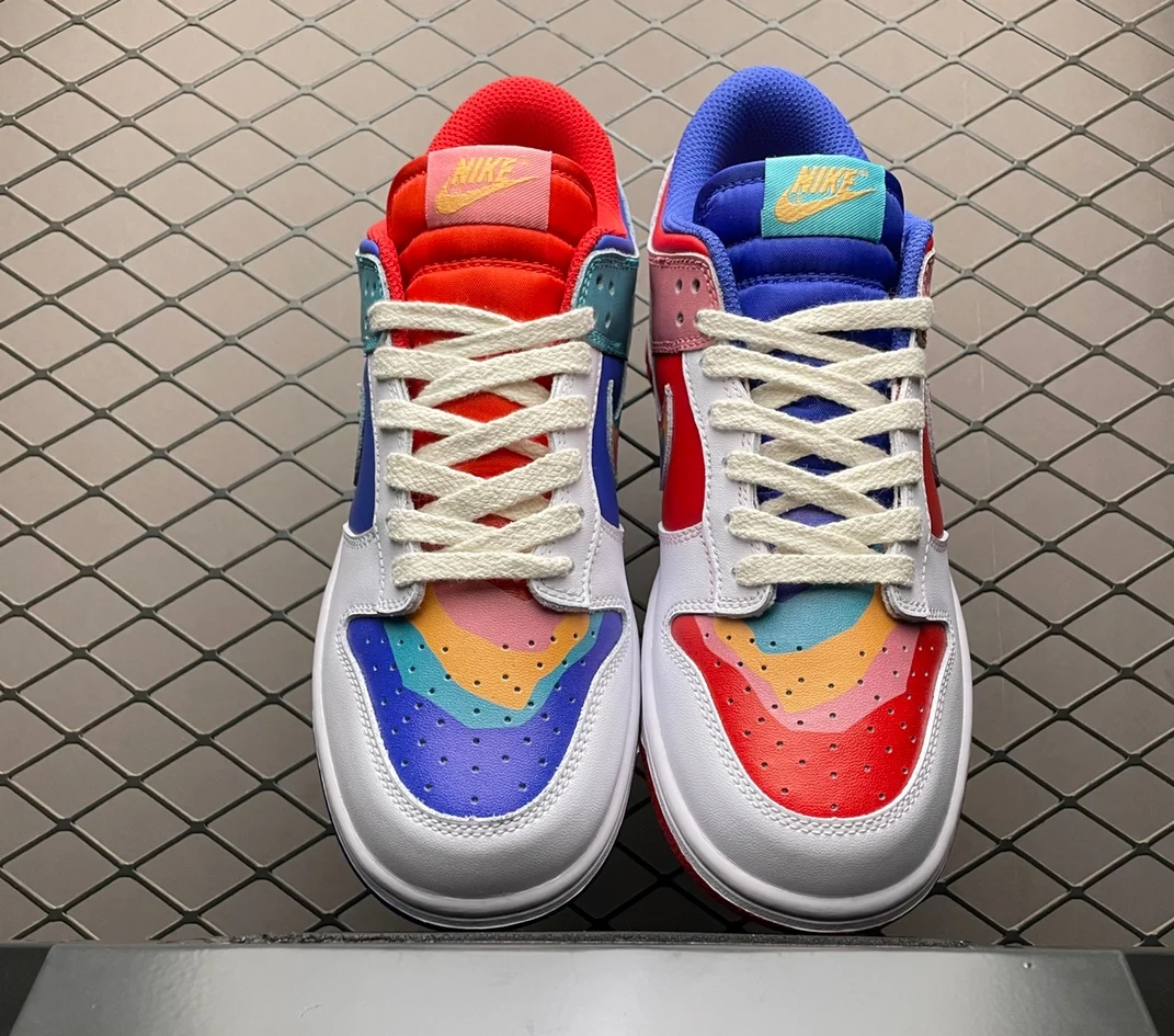 

2021 New CPFM Smiling Face Rainbow Nike Dunk Low Sneaker Shoes for Women Men