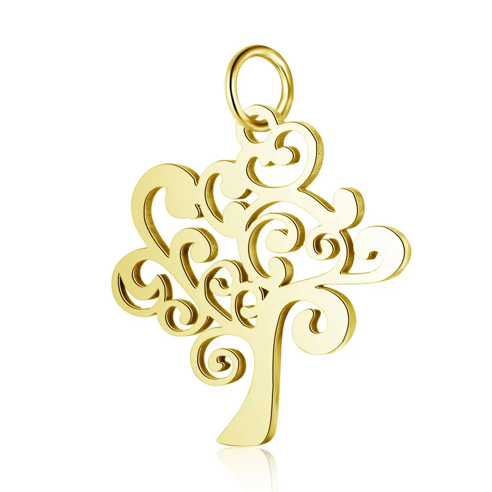 

PandaHall 304 Stainless Steel Tree of Life Golden Charm