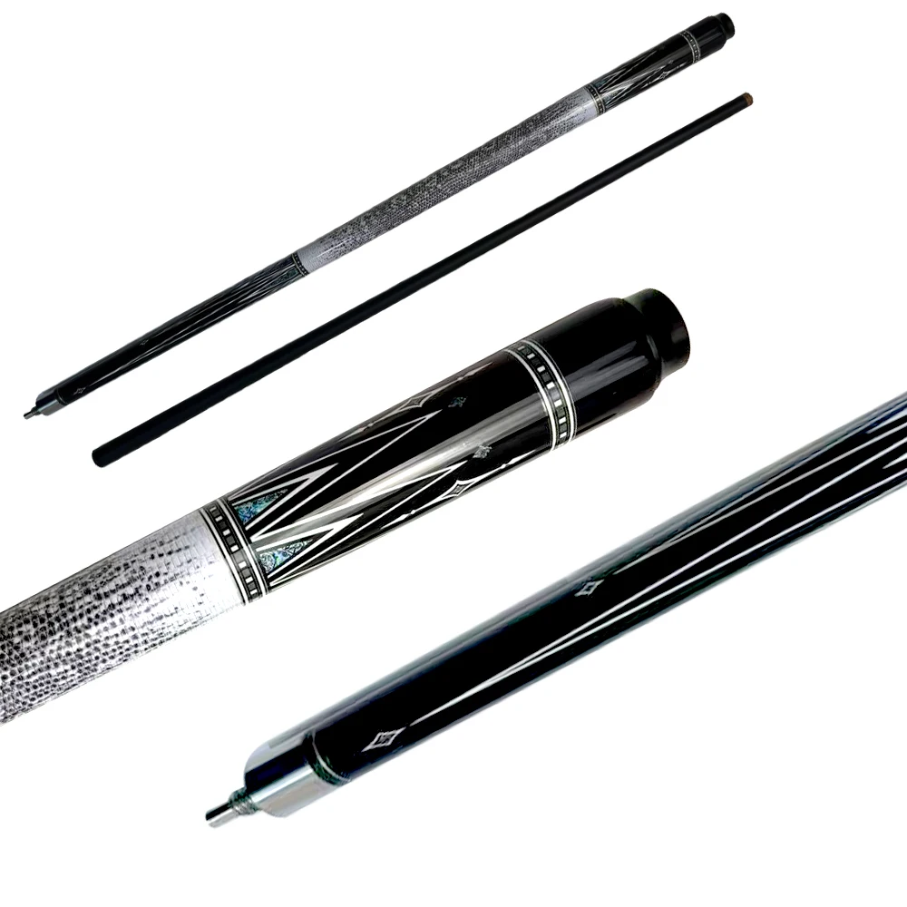 Cheap Lizard Pattern 1/2 Carbon Fiber Pool Cue with Stainless Steel Center Joint for Sale