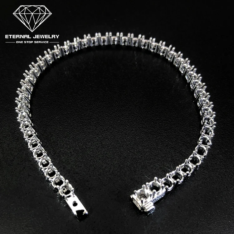 

Chinese Factory Professional Custom Real S925 Silver 9k 10k 14k 18k Tennis Chain Mounting Frame Necklace