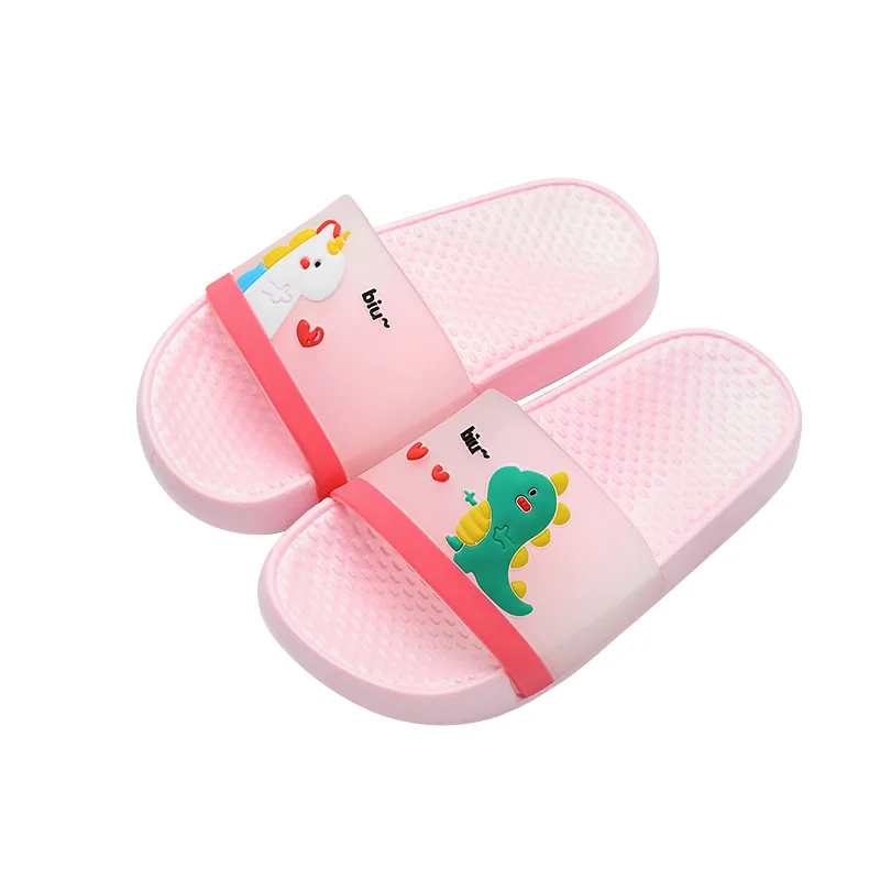 
Summer Beautiful Kids Cartoon Dinosaur Slippers Non-slip PVC Plastic Bathroom Children Boys Girls Sandals Slippers Customized 