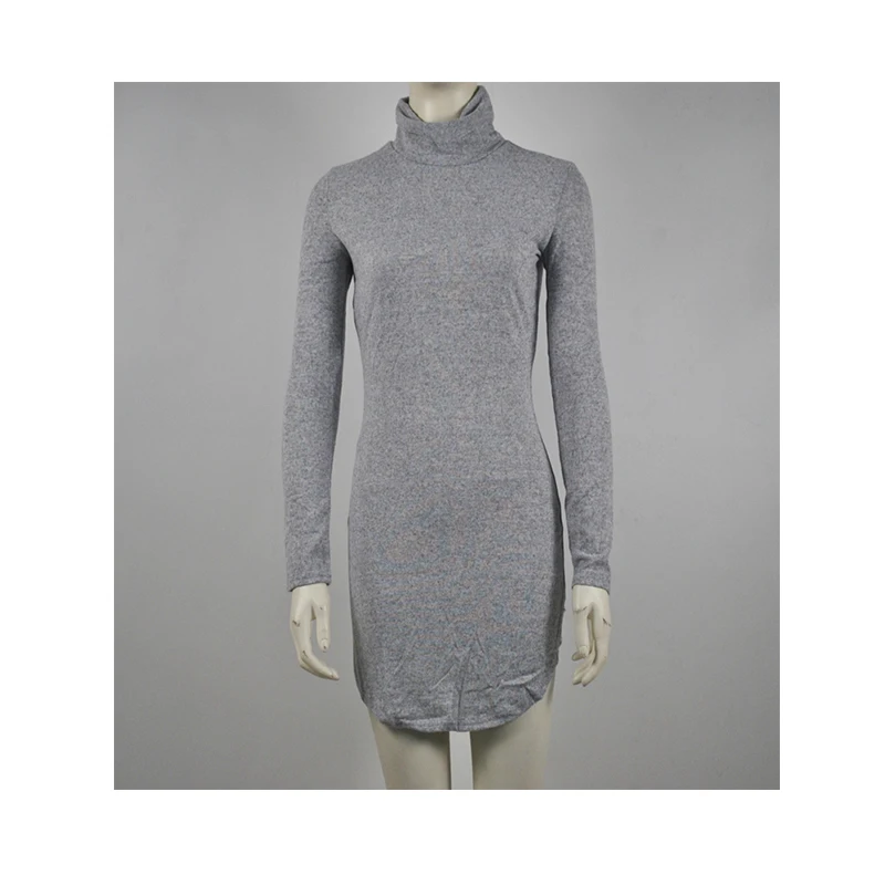 

ANL3127 Autumn and winter new high-neck long-sleeved irregular dress, Accept customization