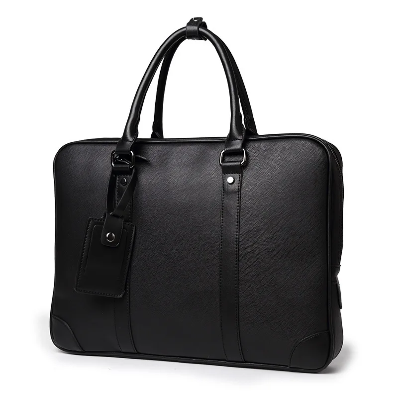 

TB047 Fashion Waterproof Large Men Messenger Business Bag canvas and leather Duffel Bag Laptop Briefcase Bag, Black color to choose,we can customized your color