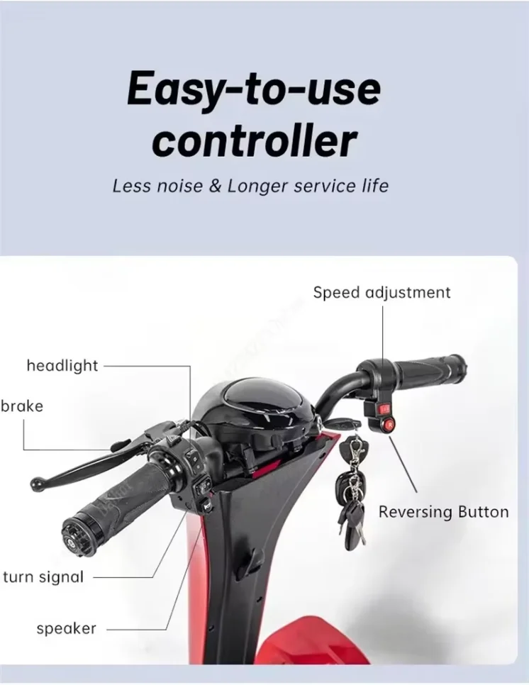 Auto Fold Dual Motor 4-Wheel Electric Scooter 36V 500W Lightweight 40-60km Range Unisex Portable Mobility Vehicle Elderly Riders