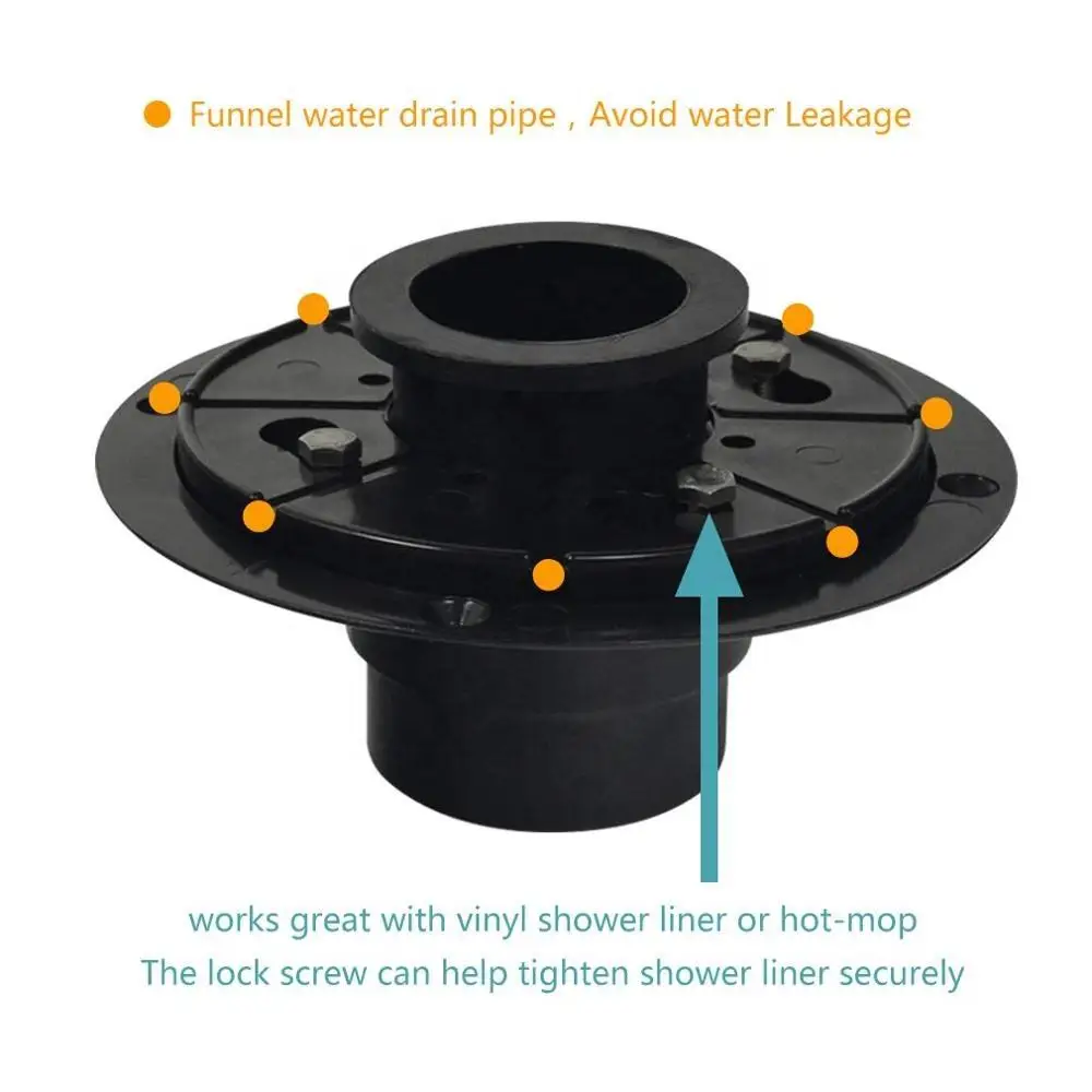 Black Linear Shower Drain Plastic Base Custom Pvc Flange Rubber Gasket Shower Drain Base Buy