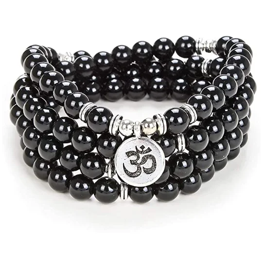 

Hot Selling Mala Beads 108 Prayer Yoga Meditation Jewelry Black Onyx for Men Women Yoga Bracelet Necklace