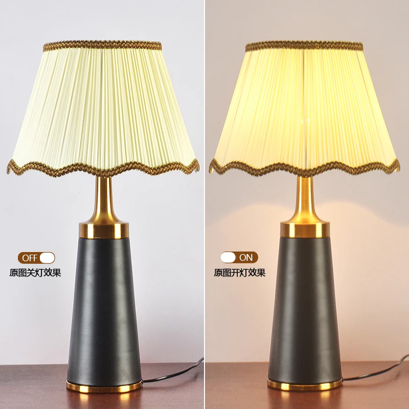 Come from zhongshan contemporary black lampshade engineering lamp gold table lamps for home decor and hotel gold