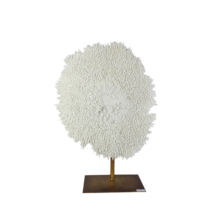 Wholesale Luxury artificial lifelike large resin coral on metal base decoracion para el hogar manufacture