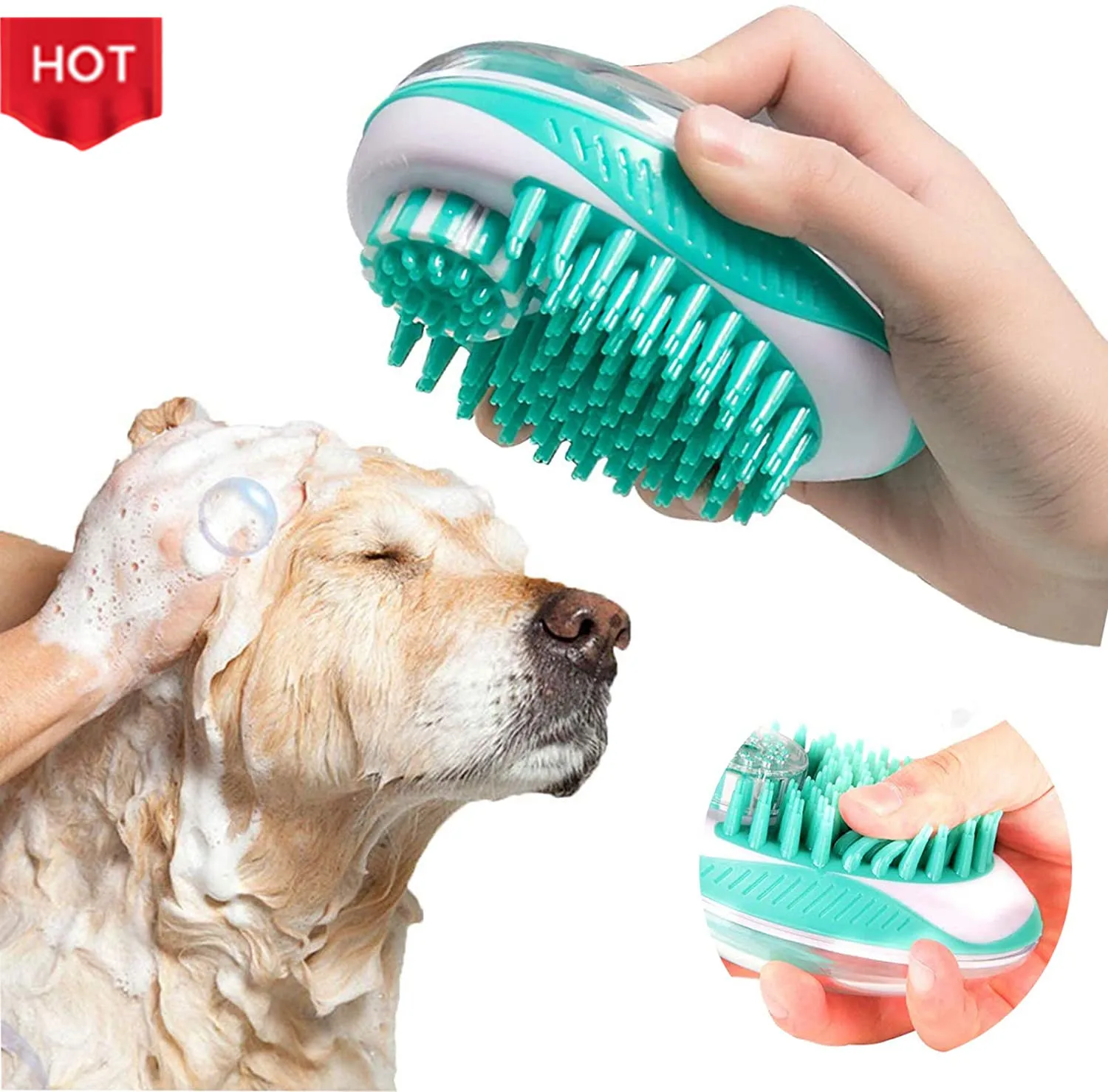 

Dog Accessories Luxury Shampoo Pet Cleaning Brush Massage Silicon Bath Grooming Dog Cat Pet Brush