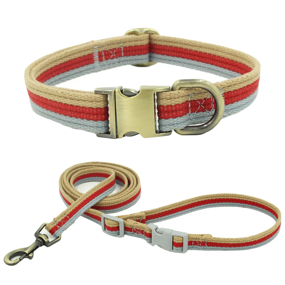 

Wonderful Outdoor Dog Leash Collar Absorted Color Polyester Cotton Pet Collars Soft Hand Feeling lettering Alloy Leashes