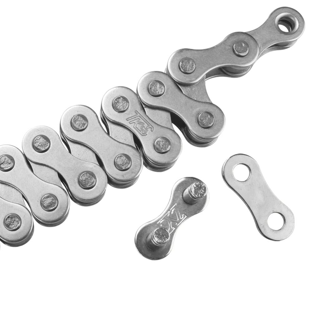 

FMFXTR Good Quality 112 Link Single Speed Bicycle Chain Sliver High-strength Steel for Shimanon Road Mountain Lady Bike 353.5g, Silver