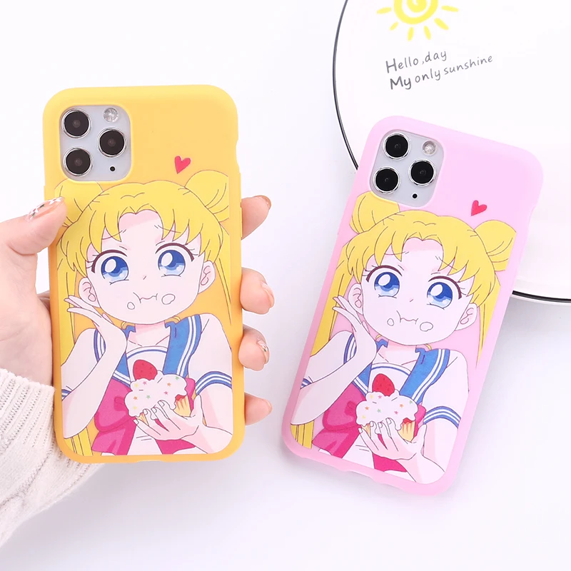 

Pretty Soldier Sailor Moon Anime Phone Case For iPhone 12 mini 11 Pro Max X XS XR Max 8 7Plus 8Plus SE Soft Silicone Case Fundas
