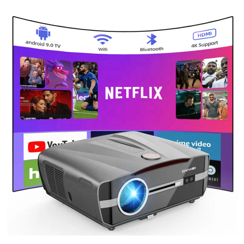 

Dependable performance 4k portable smart android projector mobile support office/online video/online games/wireles