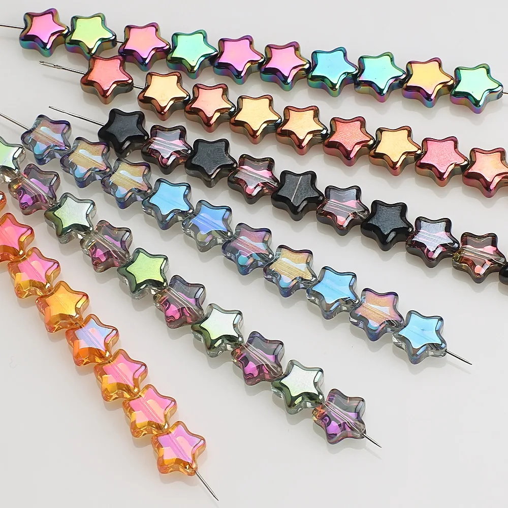 

JC crystal 100pcs per bag 8mm crystal middle hole pendant beads bracelet earring necklace DIY glass star bead