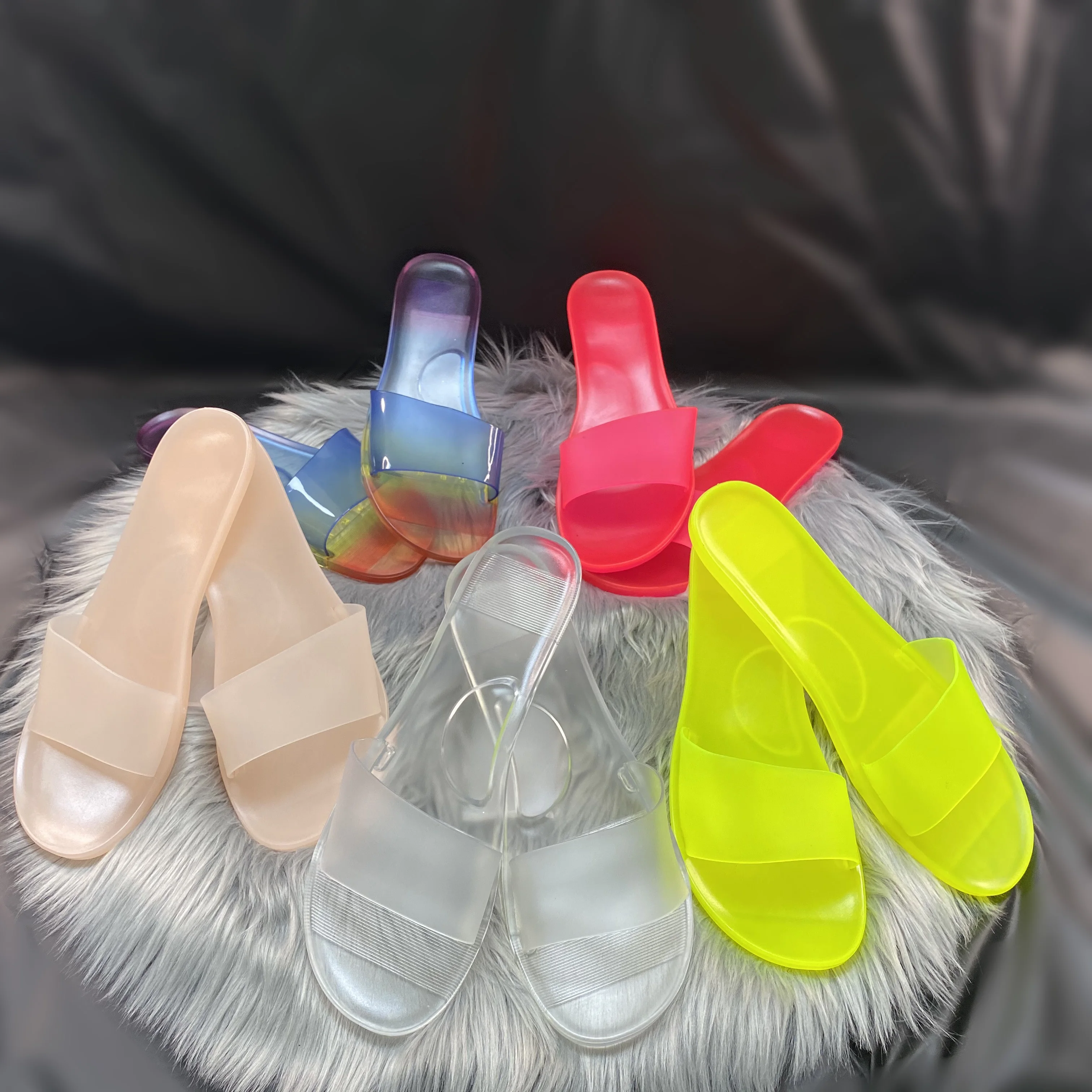 

Slides Slippers Summer Beach Spring Pvc plastic Clear Sandals slippers for women jelly sandals, Customized color