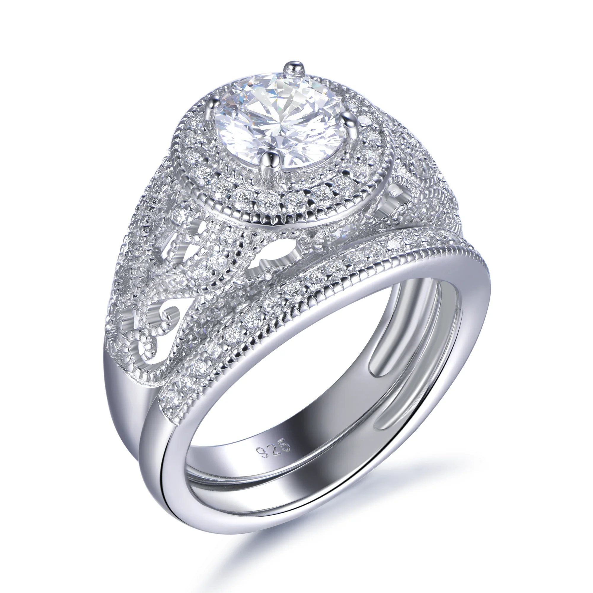 

VogueJewelry Wedding Rings For Women Jewelry Accessories Gifts Party Geometric Cubic Zirconia Rings