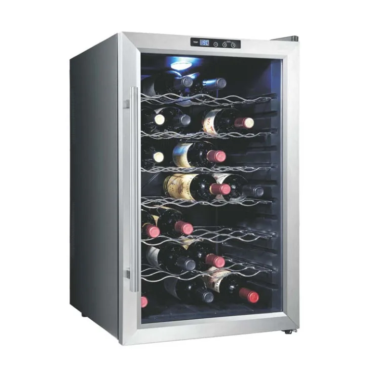 Small Wine Fridges Bottle Digital LED Display Wine Drinks Cooler Black Glass