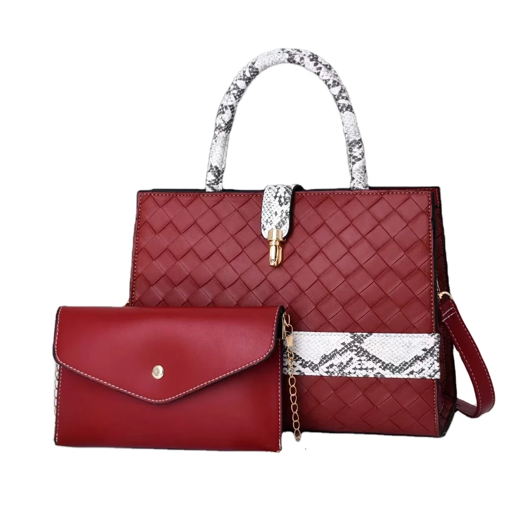 

women's handbags set lady hand bag wholesale luxury Shoulder Handbags 2 In 1 Set, 6colors