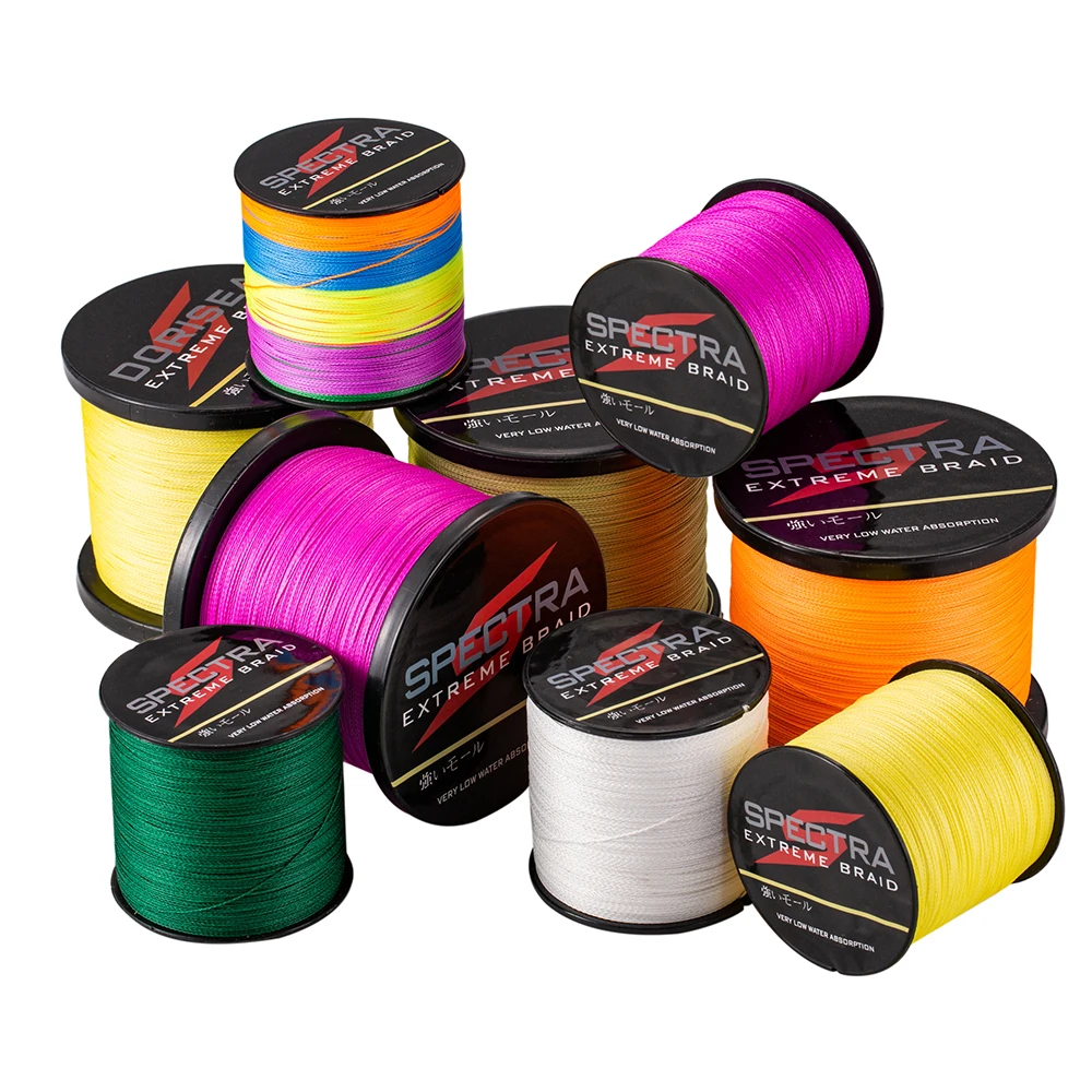 DORISEA SPECTRA 4 Strands 100M-2000M 6-100LBS 100% PE Braided Multifilament Fishing Line, Black,blue,green,yellow,white,red,grey, multicolor and so on
