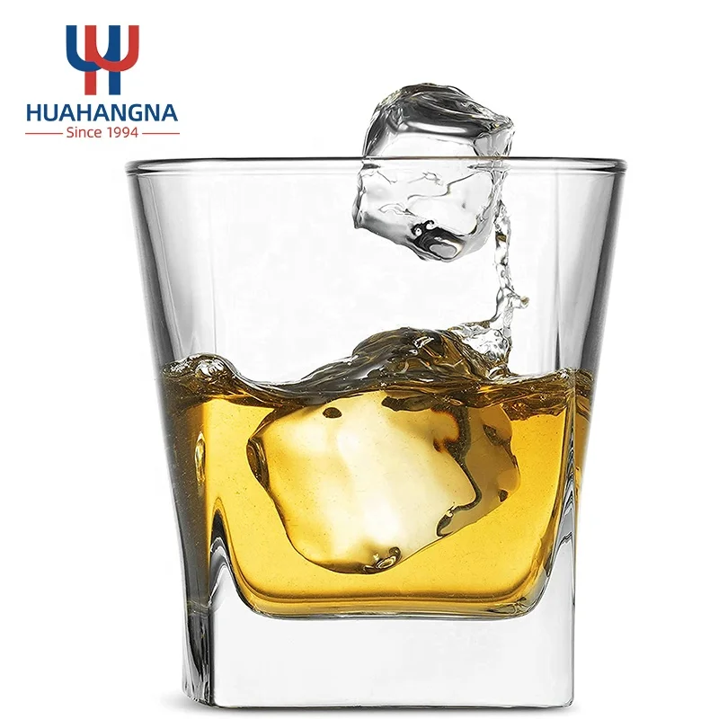 

Dishwasher Safe 9 oz Rocks Barware 270ml Heavy Base Square Clear Whisky Glass For Whiskey BourbonLiquor and Cocktails