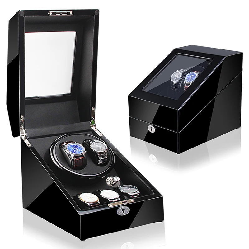 

Time partner automatic watch winder box with quiet motor and low power consumption operation, Customizable