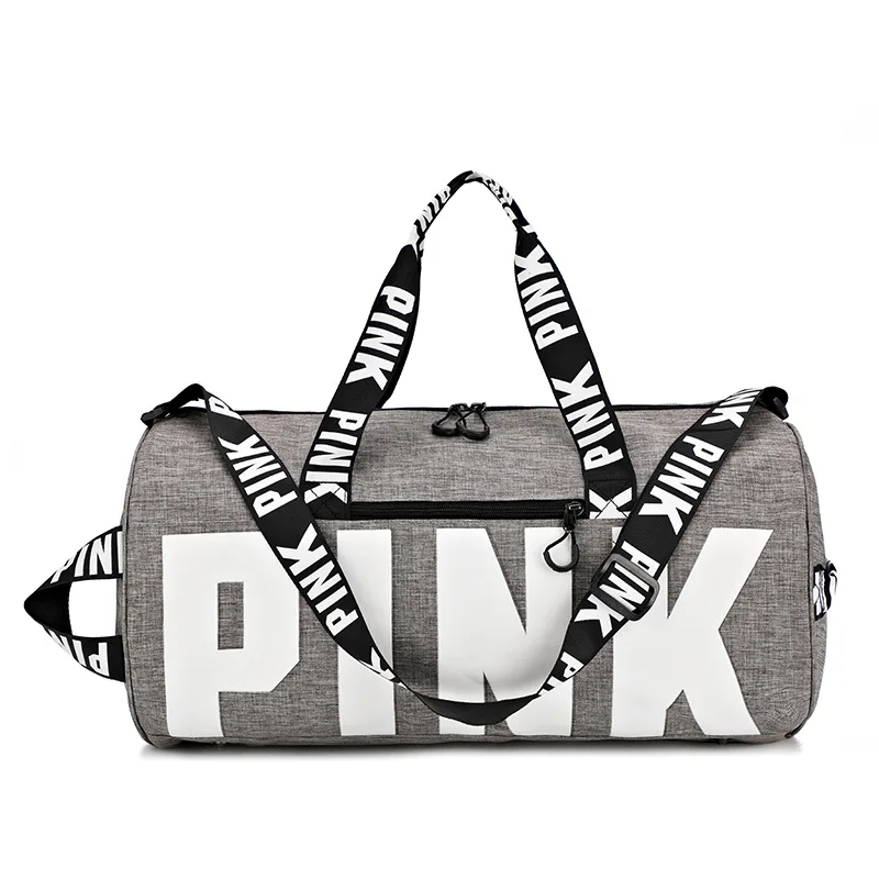 

Custom Logo Pink gym bag dry and wet separation travel sport bag with shoe compartment