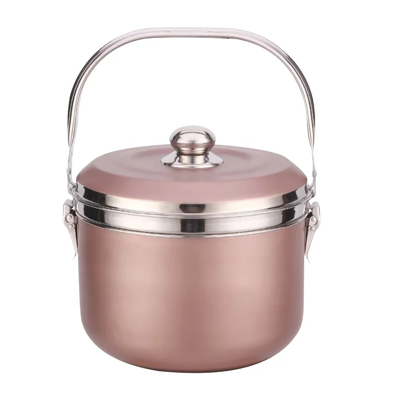 
6L Stainless steel 201 energy saving cooker outdoor camping cookware with handle kitchen equipment 