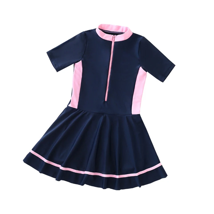 

Children's Swimsuit Girls One-piece Swimdress Conservative Girl Student Swimwear Swim Dress