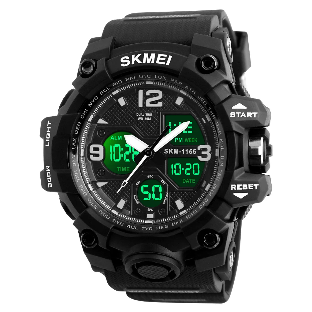 

reloj digital skmei 1155B Dual Time relojes para hombres Analog Digital Mens Sport Watch