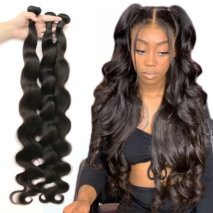 

Hot Selling 20 to 100 cm Natural Hair weave bundle with closure, 100% cuticle aligned Virgin Brazilian mink Hair bundles vendor